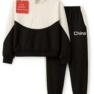 kids' two piece colorblock tracksuit set.
