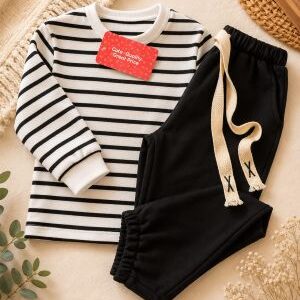 children's striped top & jogger pants loungewear set. age 2yrs prices (600/ wholesale 10pcs