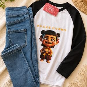 Home children's cartoon character tee and denim jeans set. ages 1 12yrs prices (600/ wholesale 10pcs