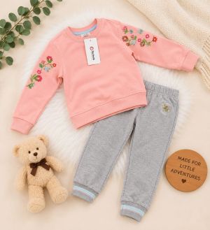 floral embroidered sweatshirt & joggers set. ages 4 6yrs prices (600/ wholesale 10pcs floral embroidered sweatshirt & joggers set. ages 4 6yrs prices (600/ wholesale 10pcs