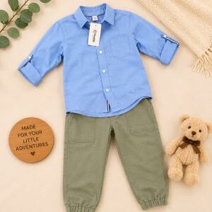 roll up button down shirt & cargo jogger set.