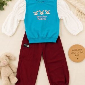 puff sleeve bunny top & cargo jogger set.