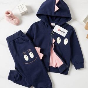 dinosaur monster zip up hoodie & jogger set.