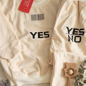 cream sweatshirt & jogger set. ages 1 12yrs prices (600/ wholesale 10pcs