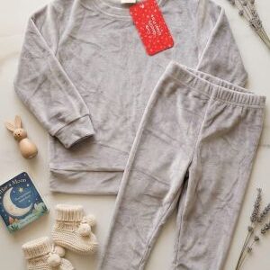 plush velour loungewear set in heather grey. ages 1 12yrs prices (600/ wholesale 10pcs