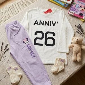 long sleeve tee & minnie mouse jogger set. ages 4 5yrs prices (600/ wholesale 10pcs